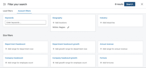 example of linkedin sales navigator, showing firmographics