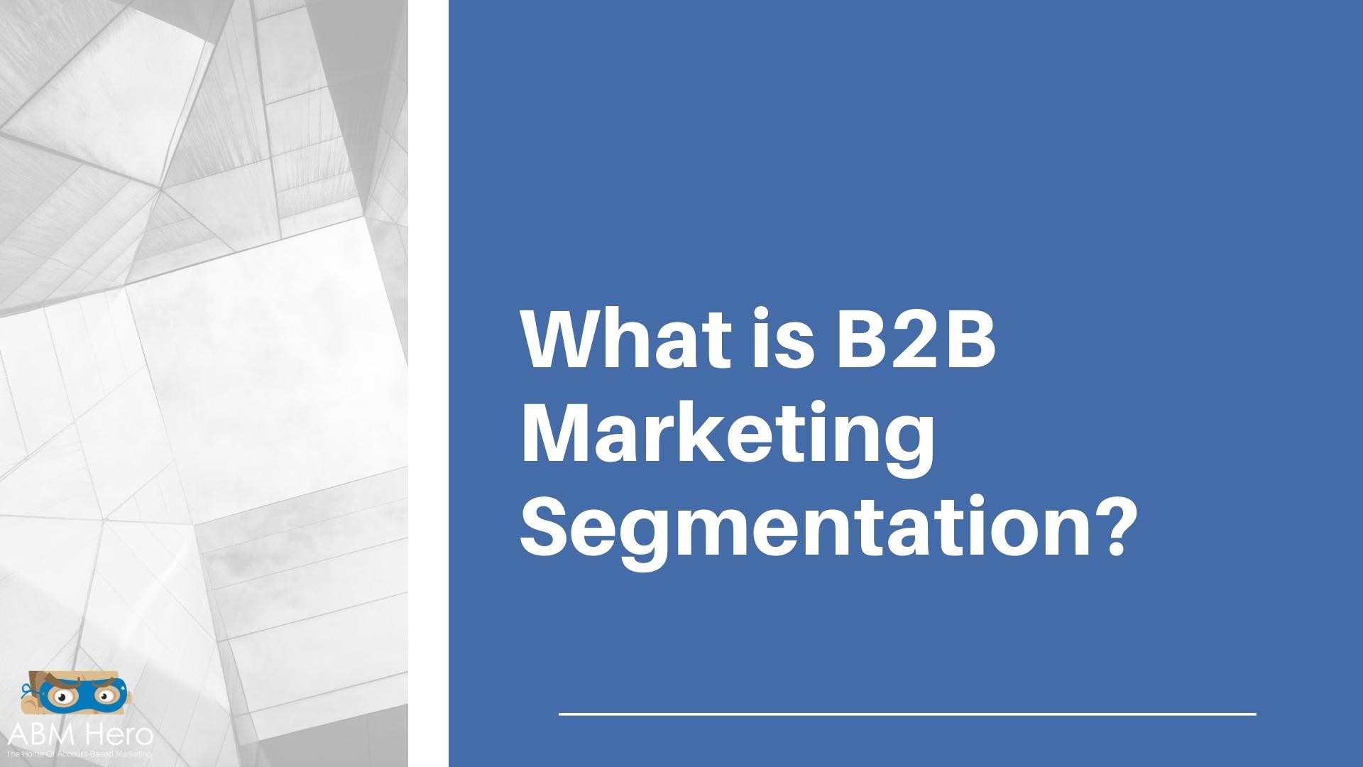 You are currently viewing What is B2B Marketing Segmentation?